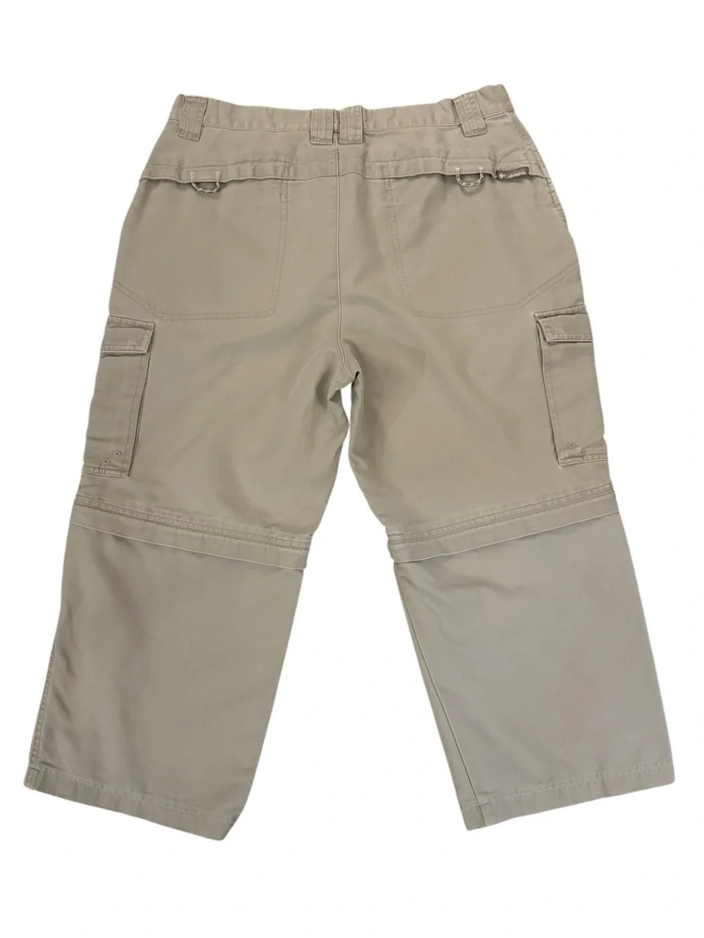 Vintage Y2K Columbia Cropped Convertible Cargo Pants 32 Zip-Off Shorts Tan